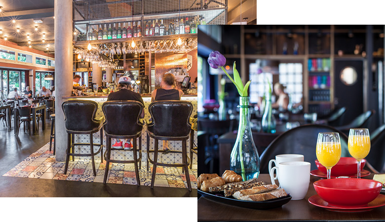 A modern Bar & Bistro with lounge and salon.